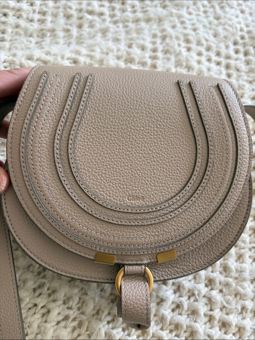 Chloe Small Marcie Crossbody Bag in Taupe - Picture 8 of 14